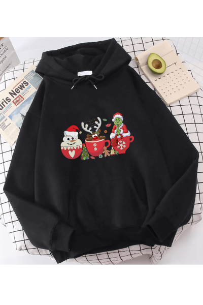 Grinch Yeni Yıl Kapşonlu Sweatshirt