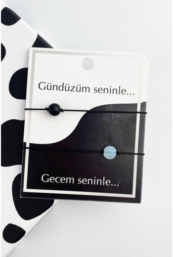 Gündüzüm Seninle Gecem Seninle Çift Bilekliği Gündüzüm Seninle Gecem Seninle Çift Bilekliği