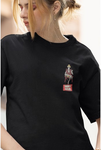 Happy Hour Ön - Arka Baskılı Tişört Happy Hour Ön - Arka Baskılı Tişört