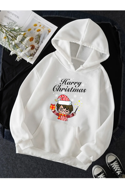 Harry Christmas Yeni Yıl Kapşonlu Sweatshirt