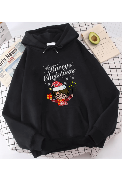 Harry Christmas Yeni Yıl Kapşonlu Sweatshirt