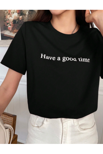 Have a Good Time Yazılı Siyah Unisex T-shirt