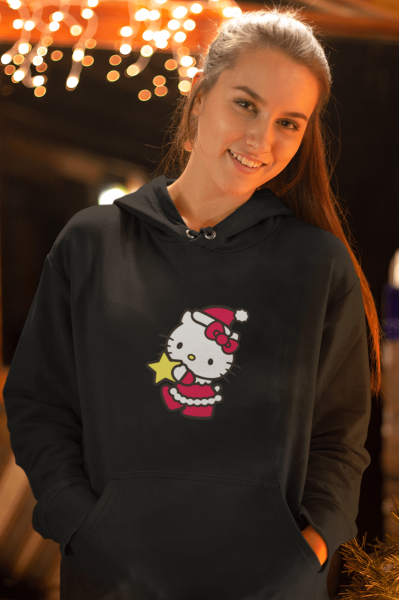 Hello Kitty Merry Christmas Yeni Yıl Kapşonlu Sweatshirt