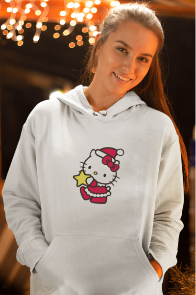 Hello Kitty Merry Christmas Yeni Yıl Kapşonlu Sweatshirt