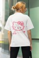 Hello Kitty - Ön Arka Baskılı Beyaz Tişört