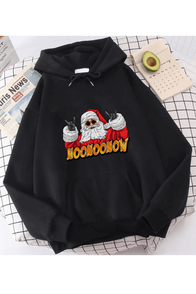 Hohoo Noel Baba Yeni Yıl Kapşonlu Sweatshirt