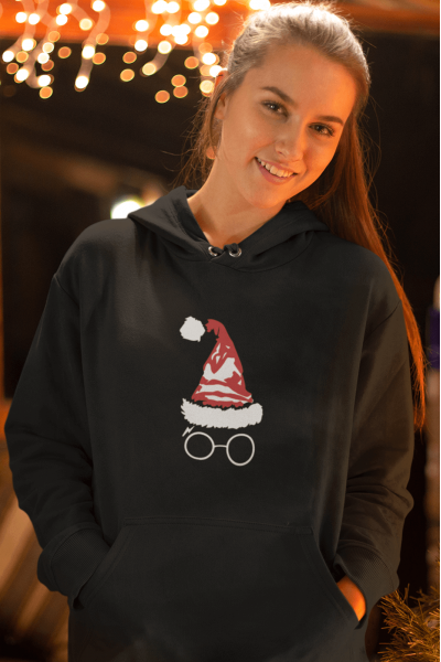 HP Yeni Yıl Gözlük Tasarım Kapşonlu Sweatshirt