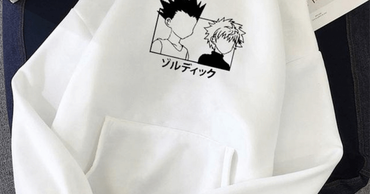 Hunter x Hunter Face Beyaz Kapşonlu Sweatshirt