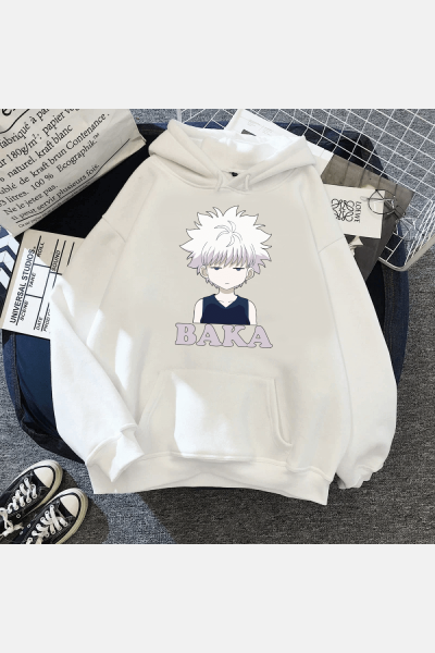 Hunter X Hunter Killua Baka Kapşonlu Sweatshirt Hunter X Hunter Killua Baka Kapşonlu Sweatshirt