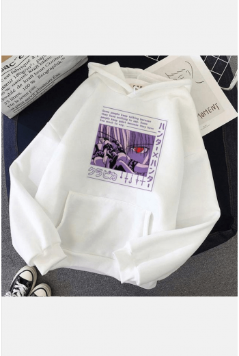 Hunter x Hunter Kurapika Beyaz Kapşonlu Sweatshirt