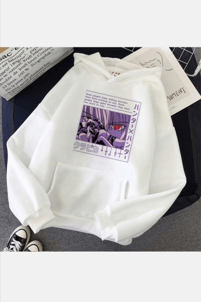 Hunter x Hunter Kurapika Beyaz Kapşonlu Sweatshirt