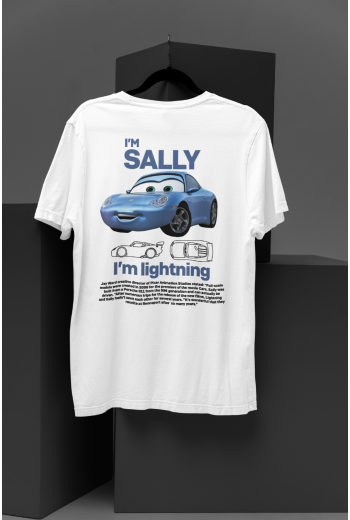 I'm Sally Cars Ön Arka Baskılı Unisex Beyaz T-shirt I'm Sally Cars Ön Arka Baskılı Unisex Beyaz T-shirt