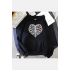 İskelet Kalp Kapşonlu Sweatshirt