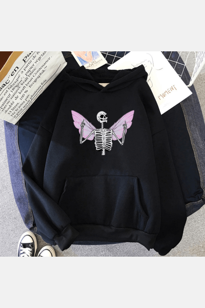 kurukafa Kelebek Tasarım Baskılı Sweatshirt