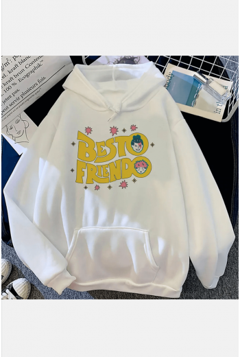 Jujutsu Kaisen Besto Friendo Beyaz Kapşonlu Sweatshirt