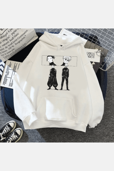 Jujutsu Kaisen Geto Ve Gojo Kapşonlu Sweatshirt