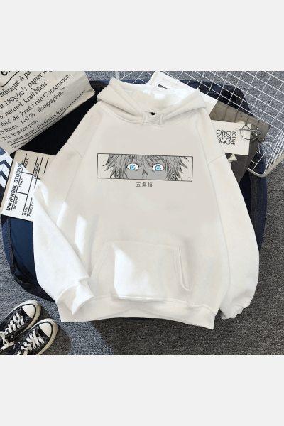 Jujutsu Kaisen Gojo Eyes Kapşonlu Sweatshirt Jujutsu Kaisen Gojo Eyes Kapşonlu Sweatshirt