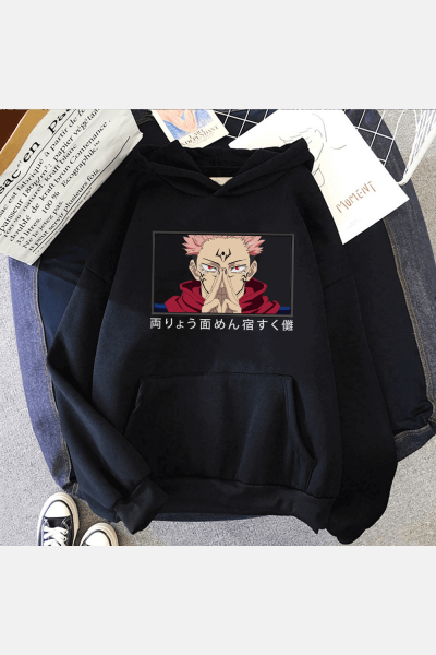 Jujutsu Kaisen Sukuna Kapşonlu Sweatshirt Jujutsu Kaisen Sukuna Kapşonlu Sweatshirt