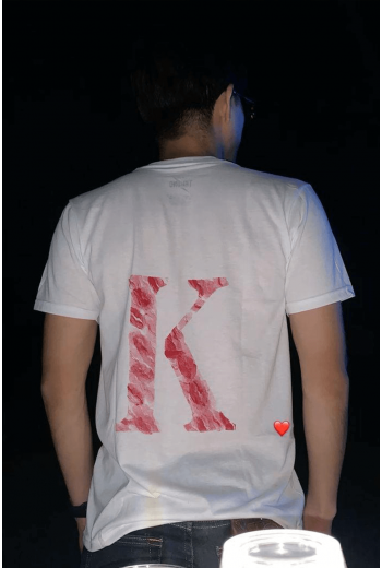 K Harfli Öpücük Kiss Design Tişört