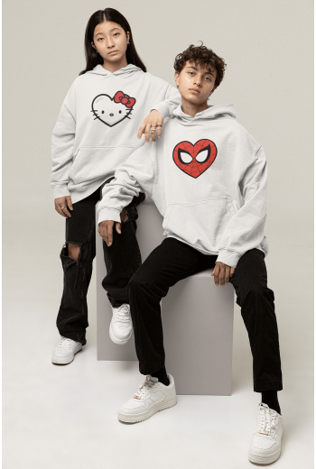 Kalp Hello Kitty Sevgili/çift/arkadaşlık/2'li Kapşonlu Sweatshirt Seti