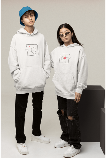 Kalpli Romantik Sevgili/Çift/Arkadaşlık 2'li Kapşonlu Sweatshirt Seti Kalpli Romantik Sevgili/Çift/Arkadaşlık 2'li Kapşonlu Sweatshirt Seti