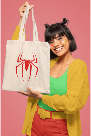Kırmızı Spider Bez Çanta 