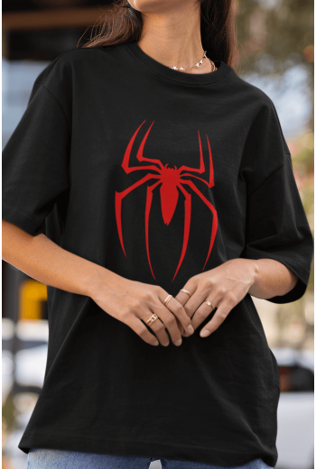 Kırmızı Spider Ön Baskılı Tişört 