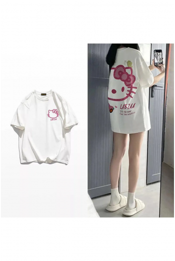Kitty Tasarım Ön Arka Baskılı T-shirt