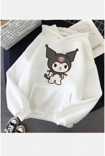 Kuromi Beyaz Kapşonlu Sweatshirt