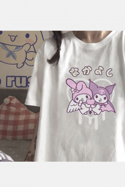 Kuromi Melody Kawaii Tişört Kuromi Melody Kawaii Tişört