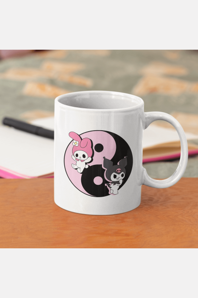 Kuromi Melodyn Yin Yang Kupa Bardak Kuromi Melodyn Yin Yang Kupa Bardak
