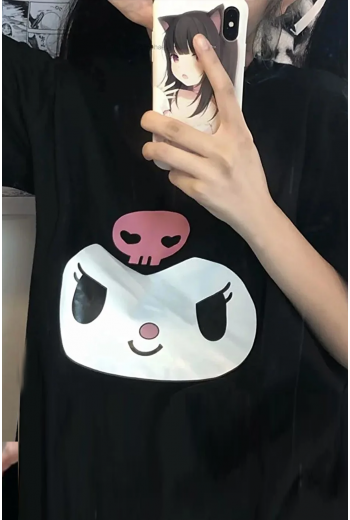 Kuromi Harajuku Siyah T-shirt