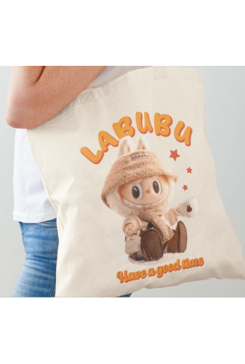 Labubu Have a Good Time Yazılı Bez Çanta Labubu Have a Good Time Yazılı Bez Çanta