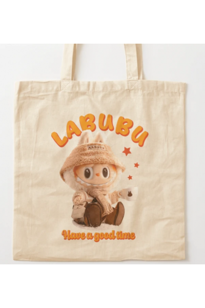 Labubu Have a Good Time Yazılı Bez Çanta Labubu Have a Good Time Yazılı Bez Çanta