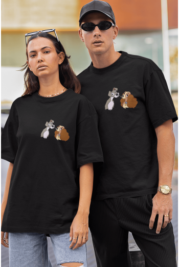 Leydi ve Sokak Köpeği Sevgili/Çift/Arkadaşlık 2'li Tişört Seti