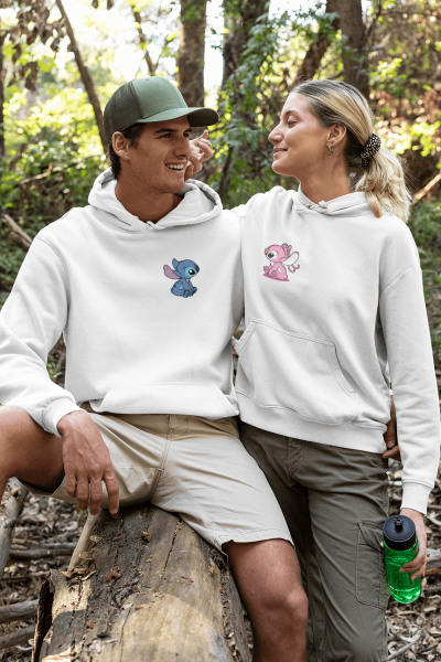 Lilo ve Stich Sevgili/Çift/Arkadaşlık 2'li Kapşonlu Sweatshirt Seti