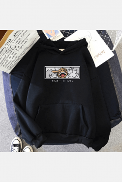 Luffy Gear 5 Face Smiley Kapşonlu Sweatshirt Luffy Gear 5 Face Smiley Kapşonlu Sweatshirt