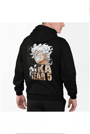 Luffy Gear 5 Nika Ön-Arka Baskılı Kapşonlu Sweatshirt Luffy Gear 5 Nika Ön-Arka Baskılı Kapşonlu Sweatshirt