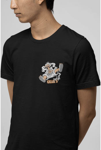 Luffy Gear 5 Nika Ön - Arka Baskılı Siyah Tişört