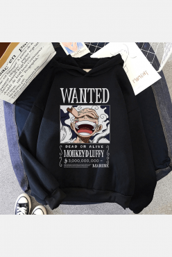 Luffy Gear 5 Wanted Kapşonlu Sweatshirt Luffy Gear 5 Wanted Kapşonlu Sweatshirt