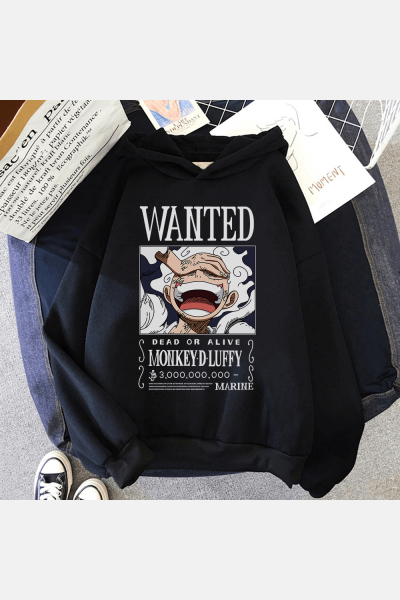 Luffy Gear 5 Wanted Kapşonlu Sweatshirt