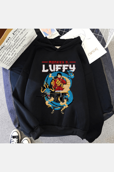 Luffy Kaido Kapşonlu Sweatshirt