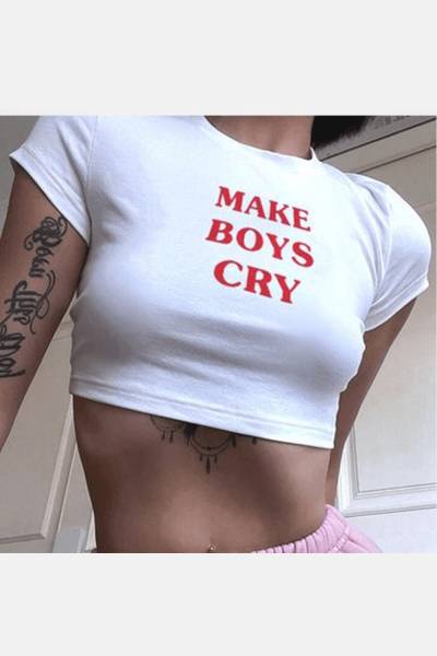 Make Boys Cry Beyaz Crop Top Make Boys Cry Beyaz Crop Top