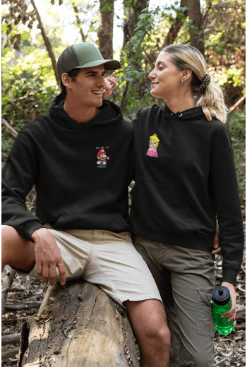Mario ve Prenses Sevgili/Çift/Arkadaşlık 2'li Kapşonlu Sweatshirt Seti