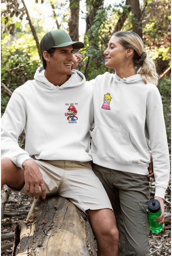 Mario ve Prenses Sevgili/Çift/Arkadaşlık 2'li Kapşonlu Sweatshirt Seti