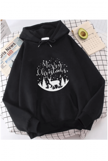 Marry Christmas Geyikli Yeni Yıl Kapşonlu Sweatshirt