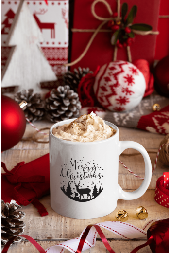 Marry Christmas Geyikli Yeni Yıl Kupa Bardak