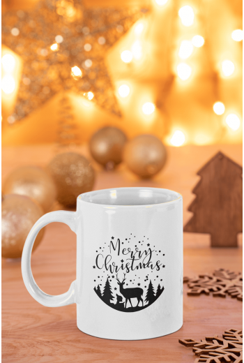 Marry Christmas Geyikli Yeni Yıl Kupa Bardak