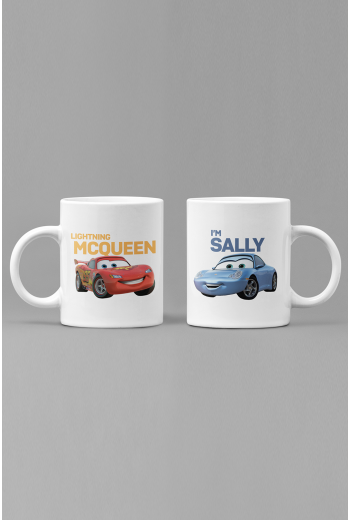 MCQUEEN & I'M SALLY Cars Filmi 2'li Sevgili/Çift/Arkadaş Kupa Bardak Seti