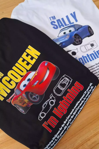 MCQUEEN & I'M SALLY Cars Filmi 2'li Sevgili/Çift/Arkadaş T-shirt Seti